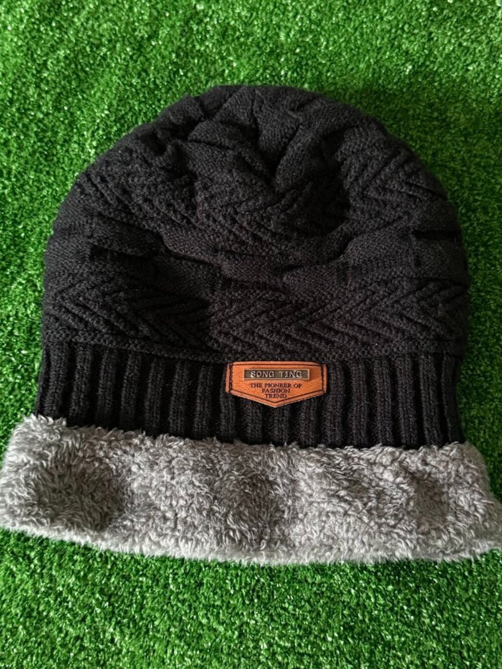 Song Ting Unisex Winter Hat Thick Cable Knit Warm Thermal Fleece Lined Beanie OS